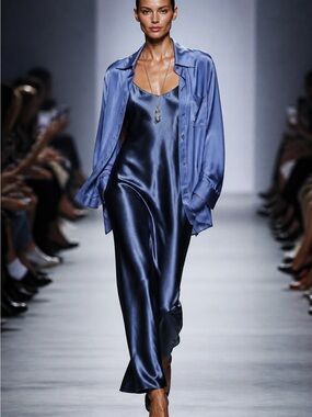 Satin Blue Blouse